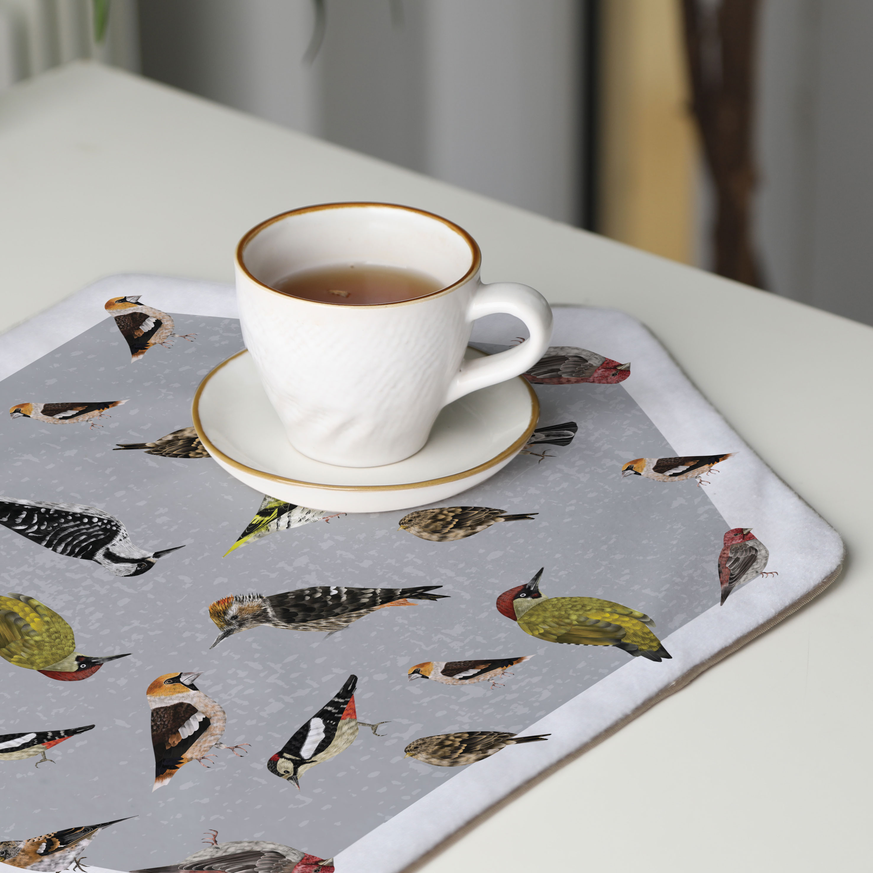 رومیزی عسلی، 6 گوشه، مخمل ضخیم، کد TA40-67