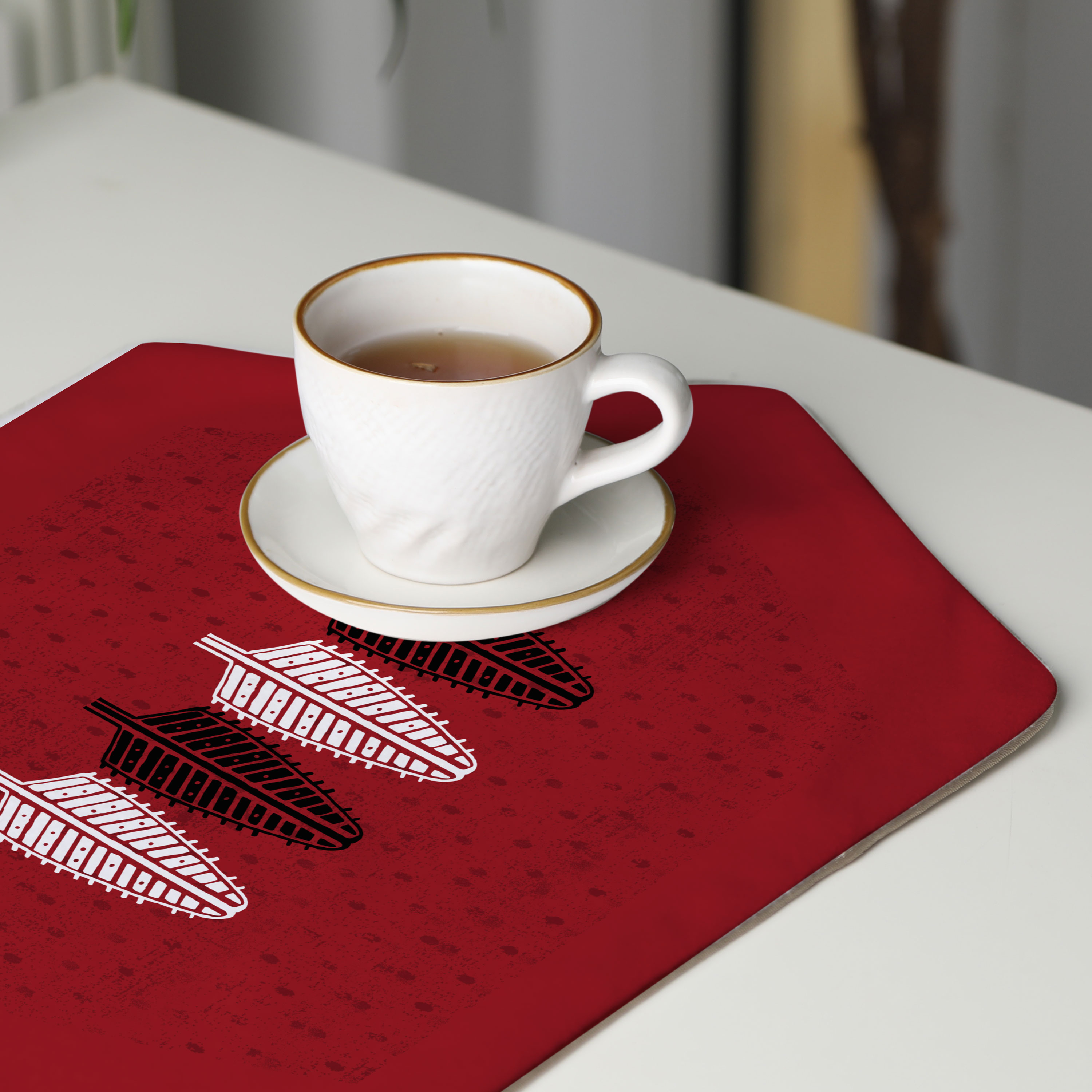 رومیزی عسلی، 6 گوشه، مخمل ضخیم، کد TA40-15