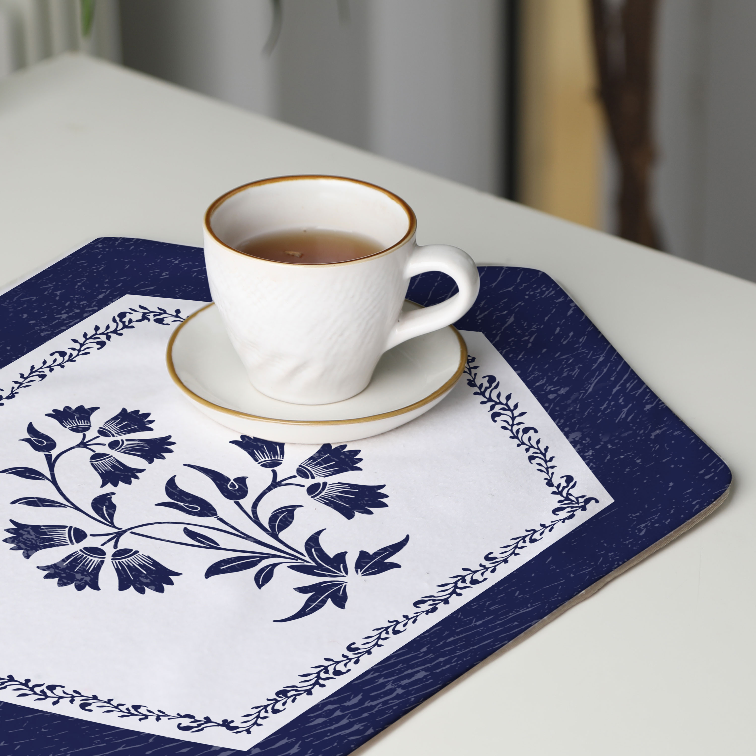 رومیزی عسلی، 6 گوشه، مخمل ضخیم، کد TA40-12
