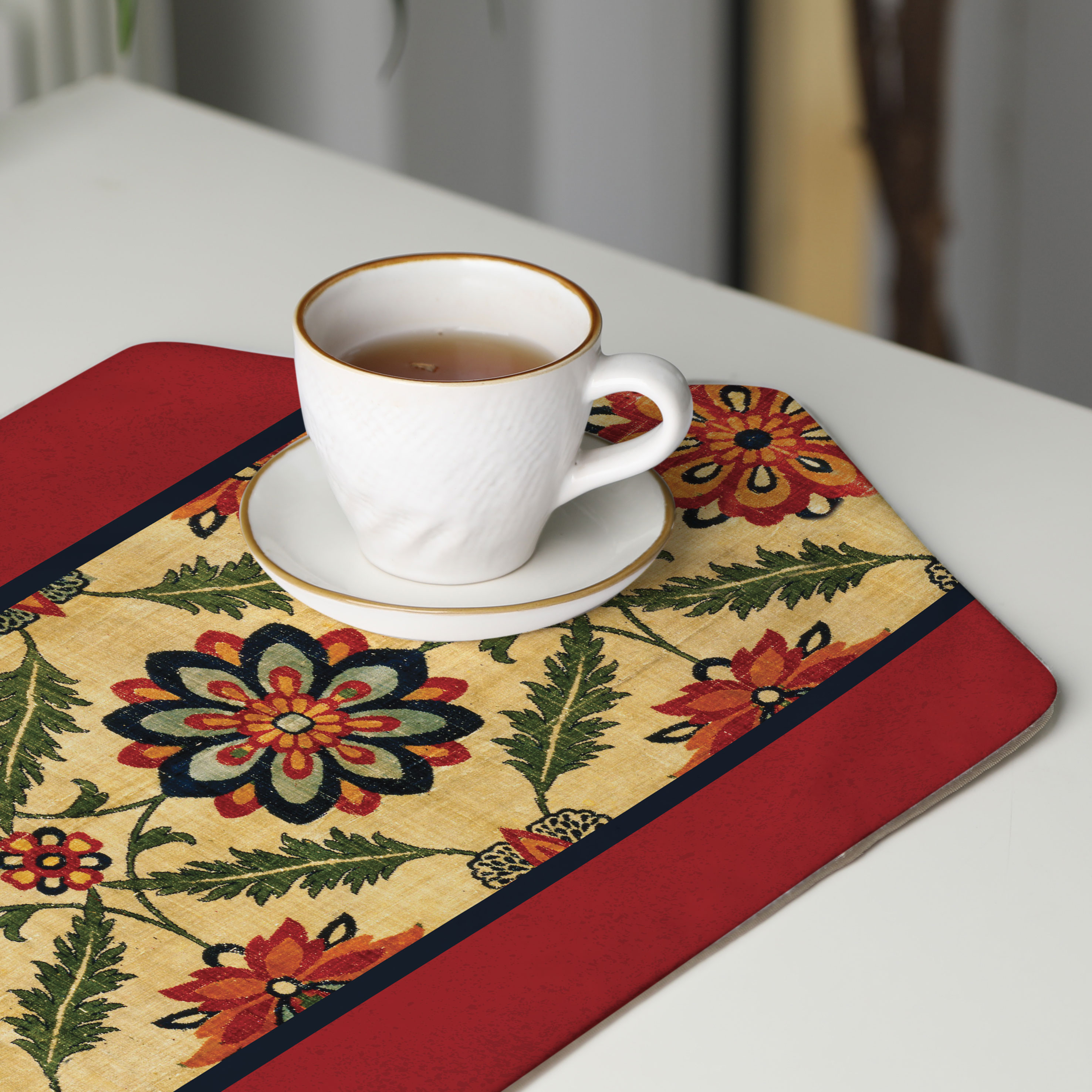 رومیزی عسلی، 6 گوشه، مخمل ضخیم، کد TA40-39