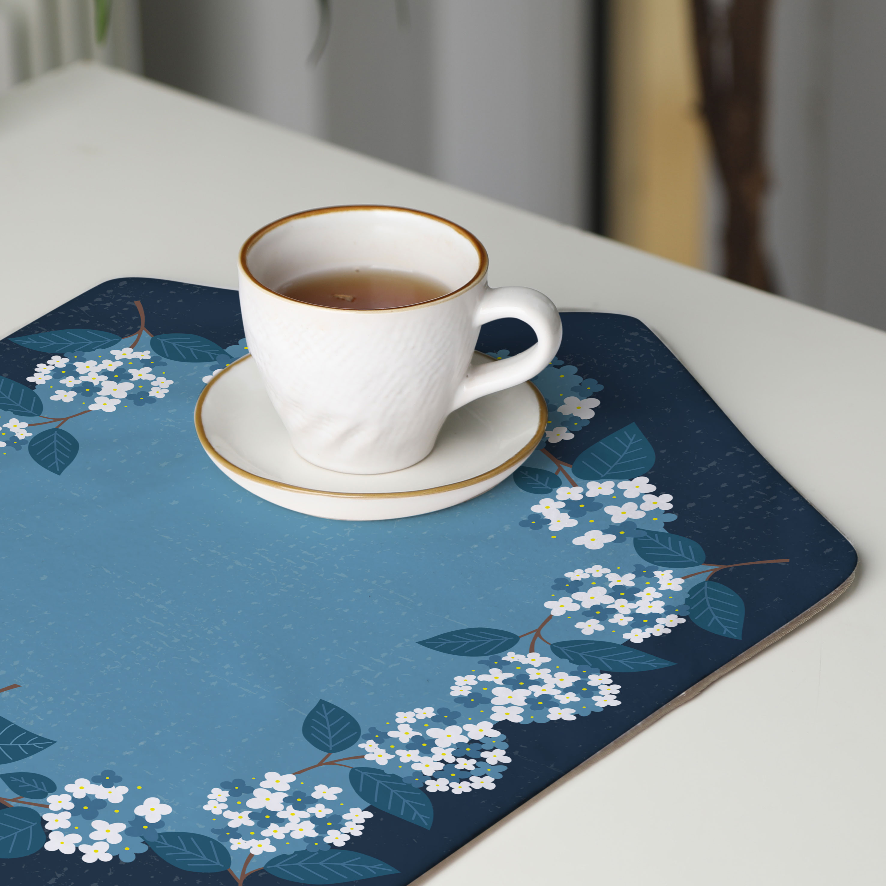 رومیزی عسلی، 6 گوشه، مخمل ضخیم، کد TA40-54