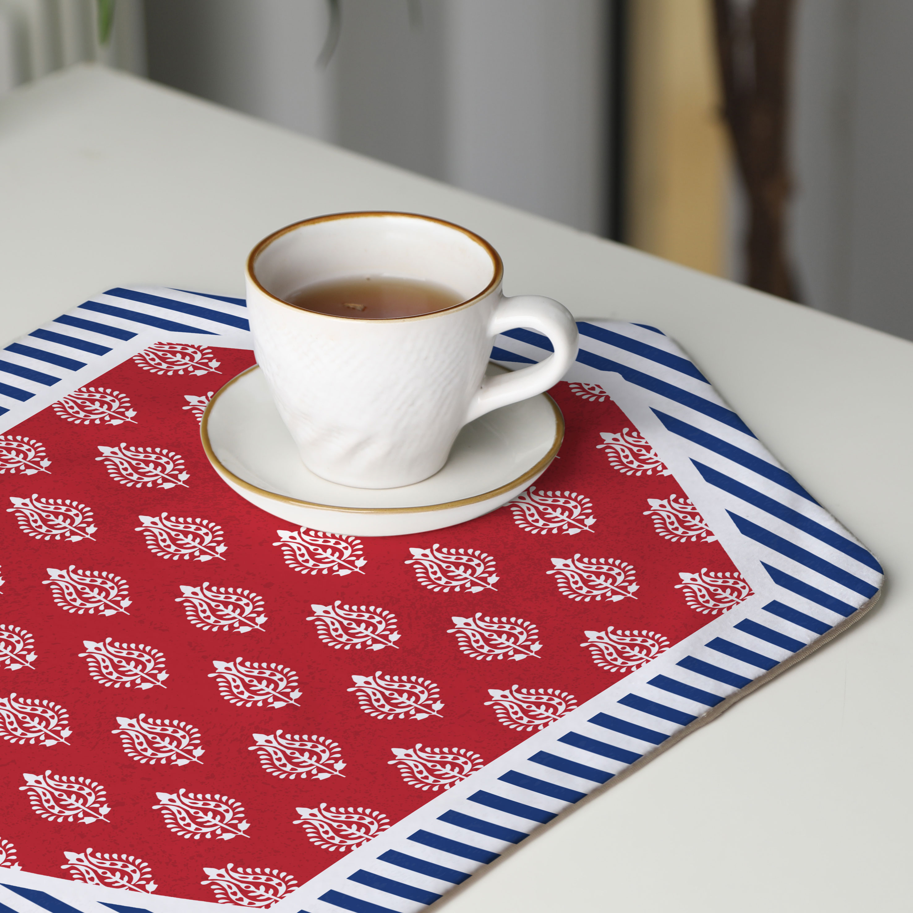 رومیزی عسلی، 6 گوشه، مخمل ضخیم، کد TA40-83
