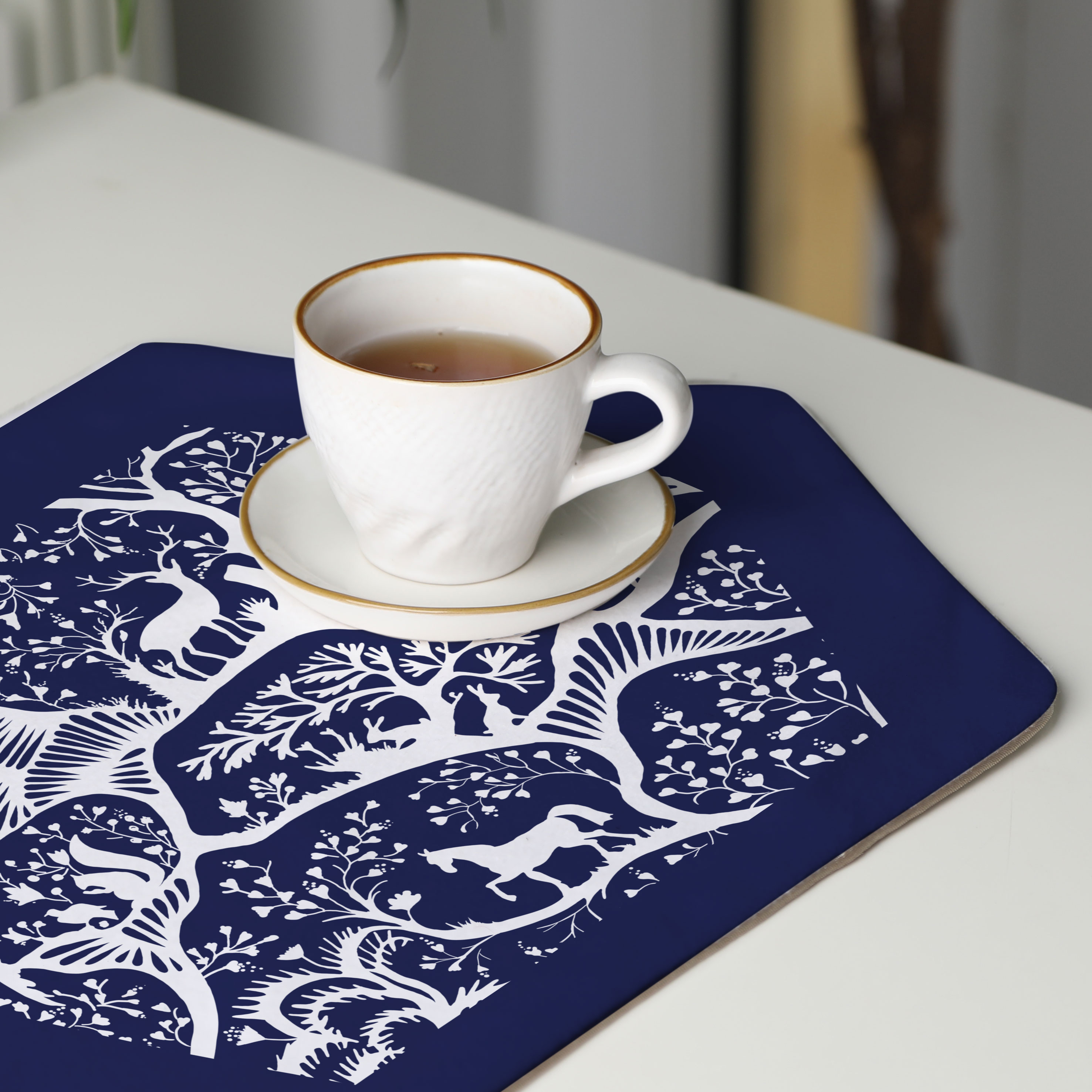 رومیزی عسلی، 6 گوشه، مخمل ضخیم، کد TA40-24