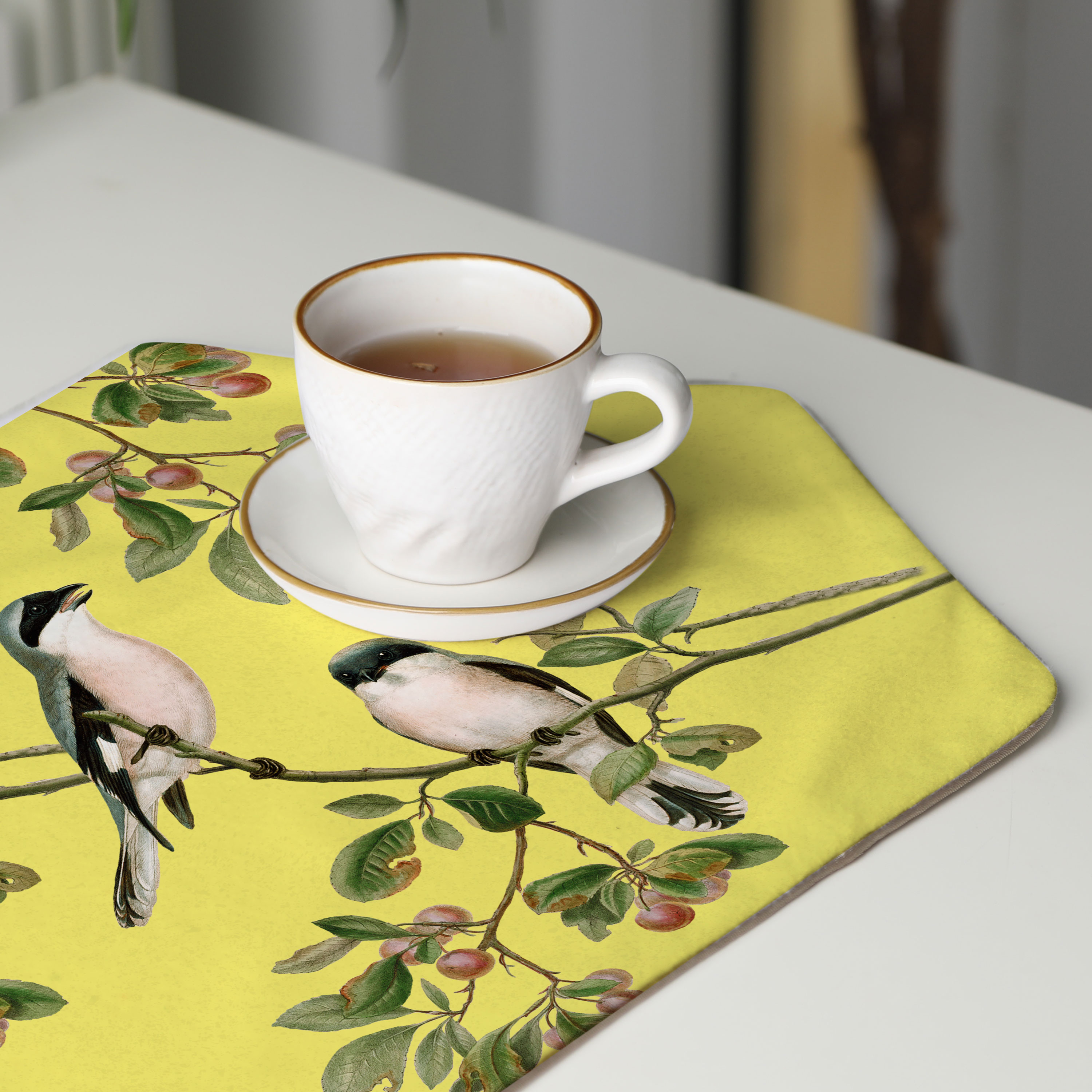 رومیزی عسلی، 6 گوشه، مخمل ضخیم، کد TA40-13