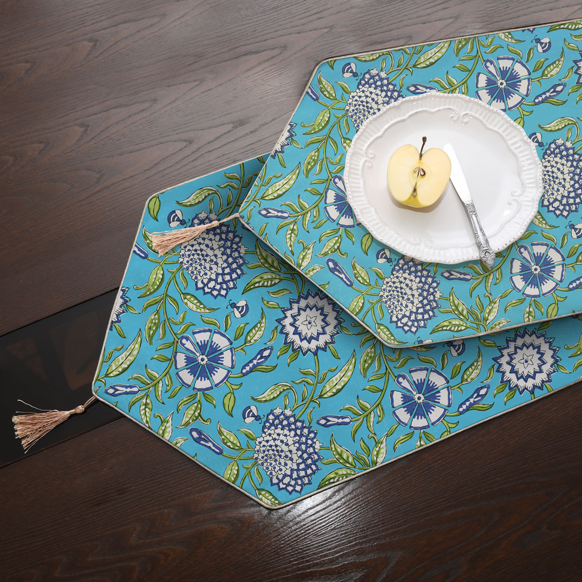 رانر مخمل، لب مثلثی، آسترکشی و قیطان دوزی، کد: R170-84