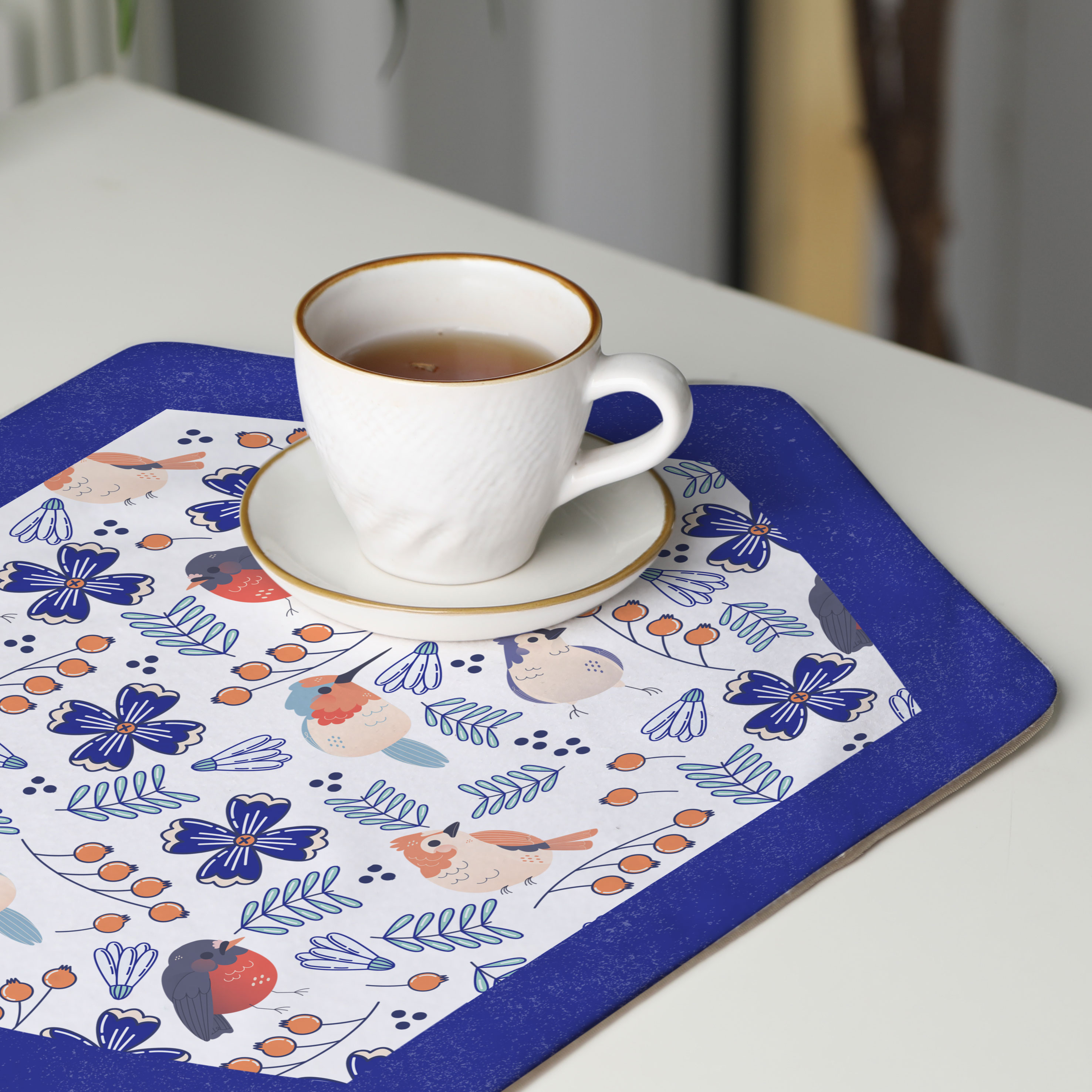 رومیزی عسلی، 6 گوشه، مخمل ضخیم، کد TA40-62
