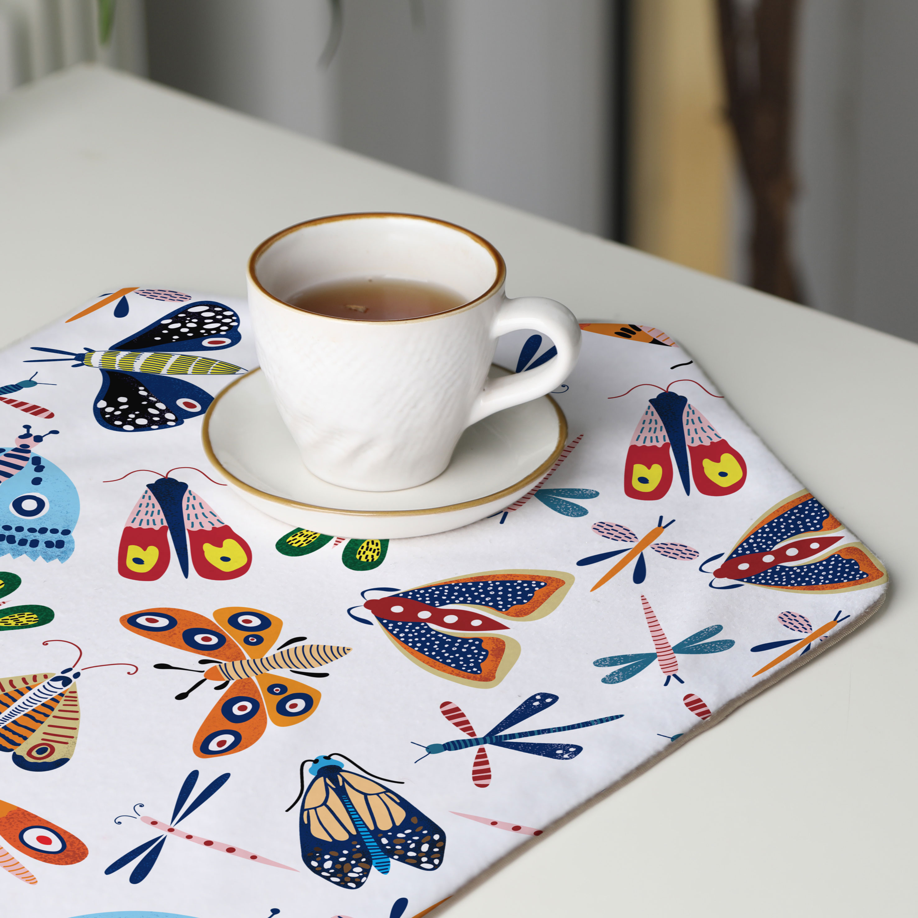 رومیزی عسلی، 6 گوشه، مخمل ضخیم، کد TA40-42